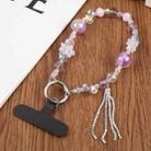 Gold Foil Bead Chain Universal Phone Anti-lost Crystal Beads Charm Strap(Purple) - 1
