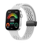 For Huawei Watch Fit4 Pro / Fit4 / Fit3 xDfind Hole Style Magnetic Black Buckle Silicone Watch Band(White) - 1