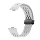 For Huawei Watch Fit4 Pro / Fit4 / Fit3 xDfind Hole Style Magnetic Black Buckle Silicone Watch Band(White) - 2