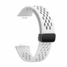 For Huawei Watch Fit4 Pro / Fit4 / Fit3 xDfind Hole Style Magnetic Black Buckle Silicone Watch Band(White) - 3
