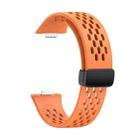 For Huawei Watch Fit4 Pro / Fit4 / Fit3 xDfind Hole Style Magnetic Black Buckle Silicone Watch Band(Orange) - 3