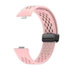 For Huawei Watch Fit4 Pro / Fit4 / Fit3 xDfind Hole Style Magnetic Black Buckle Silicone Watch Band(Pink) - 2