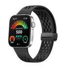 For Huawei Watch Fit4 Pro / Fit4 / Fit3 xDfind Hole Style Magnetic Black Buckle Silicone Watch Band(Black) - 1