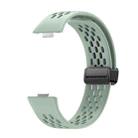 For Huawei Watch Fit4 Pro / Fit4 / Fit3 xDfind Hole Style Magnetic Black Buckle Silicone Watch Band(Grey Green) - 2