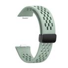For Huawei Watch Fit4 Pro / Fit4 / Fit3 xDfind Hole Style Magnetic Black Buckle Silicone Watch Band(Grey Green) - 3