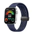For Huawei Watch Fit4 Pro / Fit4 / Fit3 xDfind Hole Style Magnetic Black Buckle Silicone Watch Band(Midnight Blue) - 1