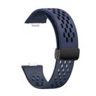 For Huawei Watch Fit4 Pro / Fit4 / Fit3 xDfind Hole Style Magnetic Black Buckle Silicone Watch Band(Midnight Blue) - 3