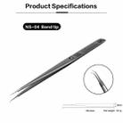 i2C NS Series Super Alloy High Precision Stainless Steel Super Hard Extra Tip Flying Wire Tweezers, Model:NS-04 Bend Tip - 2