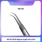 i2C NS Series Super Alloy High Precision Stainless Steel Super Hard Extra Tip Flying Wire Tweezers, Model:NS-04 Bend Tip - 3