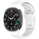 For Samsung Galaxy Watch8 / 8 Classic xDfind Round Dots Silver Stud Buckle Silicone Watch Band(White) - 1