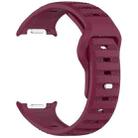 For Samsung Galaxy Watch8 / 8 Classic xDfind Round Dots Silver Stud Buckle Silicone Watch Band(Wine Red) - 3