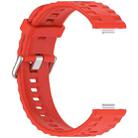 For Huawei Watch Fit4 Pro / Fit4 / Fit3 xDfind Silver Buckle Solid Color Silicone Watch Band(Red) - 2
