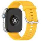 For Huawei Watch Fit4 Pro / Fit4 / Fit3 xDfind Silver Buckle Solid Color Silicone Watch Band(Yellow) - 1