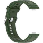 For Huawei Watch Fit4 Pro / Fit4 / Fit3 xDfind Silver Buckle Solid Color Silicone Watch Band(Army Green) - 2