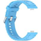 For Huawei Watch Fit4 Pro / Fit4 / Fit3 xDfind Silver Buckle Solid Color Silicone Watch Band(Sky Blue) - 2