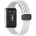 For Samsung Galaxy Fit3 xDfind Hole Style Magnetic Black Buckle Silicone Watch Band(White) - 2