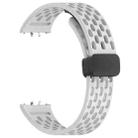 For Samsung Galaxy Fit3 xDfind Hole Style Magnetic Black Buckle Silicone Watch Band(White) - 3