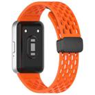 For Samsung Galaxy Fit3 xDfind Hole Style Magnetic Black Buckle Silicone Watch Band(Orange) - 2