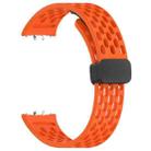 For Samsung Galaxy Fit3 xDfind Hole Style Magnetic Black Buckle Silicone Watch Band(Orange) - 3