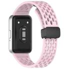 For Samsung Galaxy Fit3 xDfind Hole Style Magnetic Black Buckle Silicone Watch Band(Pink) - 2