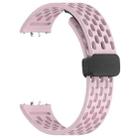 For Samsung Galaxy Fit3 xDfind Hole Style Magnetic Black Buckle Silicone Watch Band(Pink) - 3