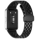 For Samsung Galaxy Fit3 xDfind Hole Style Magnetic Black Buckle Silicone Watch Band(Black) - 2