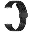 For Samsung Galaxy Fit3 xDfind Hole Style Magnetic Black Buckle Silicone Watch Band(Black) - 3
