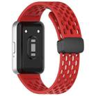 For Samsung Galaxy Fit3 xDfind Hole Style Magnetic Black Buckle Silicone Watch Band(Red) - 2