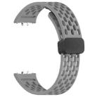 For Samsung Galaxy Fit3 xDfind Hole Style Magnetic Black Buckle Silicone Watch Band(Grey) - 3