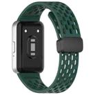 For Samsung Galaxy Fit3 xDfind Hole Style Magnetic Black Buckle Silicone Watch Band(Pine Green) - 2