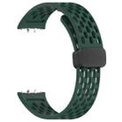 For Samsung Galaxy Fit3 xDfind Hole Style Magnetic Black Buckle Silicone Watch Band(Pine Green) - 3