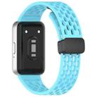 For Samsung Galaxy Fit3 xDfind Hole Style Magnetic Black Buckle Silicone Watch Band(Sky Blue) - 2