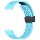 For Samsung Galaxy Fit3 xDfind Hole Style Magnetic Black Buckle Silicone Watch Band(Sky Blue) - 3