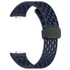 For Samsung Galaxy Fit3 xDfind Hole Style Magnetic Black Buckle Silicone Watch Band(Midnight Blue) - 3