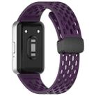 For Samsung Galaxy Fit3 xDfind Hole Style Magnetic Black Buckle Silicone Watch Band(Purple) - 2