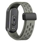 For Xiaomi Smart Band 10 / 9 / 8 xDfind Holes Magnetic Black Buckle Silicone Watch Band(Dark Green) - 2