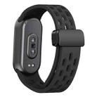 For Xiaomi Smart Band 10 / 9 / 8 xDfind Holes Magnetic Black Buckle Silicone Watch Band(Black) - 2