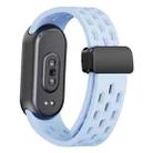 For Xiaomi Smart Band 10 / 9 / 8 xDfind Holes Magnetic Black Buckle Silicone Watch Band(Light Blue) - 2