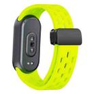 For Xiaomi Smart Band 10 / 9 / 8 xDfind Holes Magnetic Black Buckle Silicone Watch Band(Lime Green) - 2