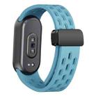 For Xiaomi Smart Band 10 / 9 / 8 xDfind Holes Magnetic Black Buckle Silicone Watch Band(Dark Blue) - 2