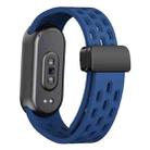 For Xiaomi Smart Band 10 / 9 / 8 xDfind Holes Magnetic Black Buckle Silicone Watch Band(Midnight Blue) - 2