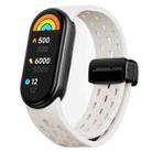 For Xiaomi Smart Band 10 / 9 / 8 xDfind Holes Magnetic Black Buckle Silicone Watch Band(Starlight) - 1