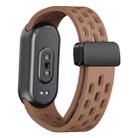 For Xiaomi Smart Band 10 / 9 / 8 xDfind Holes Magnetic Black Buckle Silicone Watch Band(Brown) - 2
