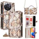 For TCL 60R 5G Crossbody Handle Snake Texture Leather Phone Case(White) - 1