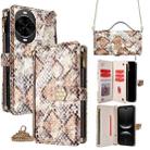 For Huawei nova 14 Pro 5G Crossbody Handle Snake Texture Leather Phone Case(White) - 1