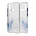 For Huawei P Smart 2020 Marble Pattern Glittery Powder Shockproof TPU Case with Detachable Buttons(Baby Blue) - 1