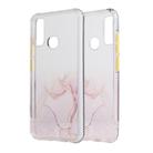 For Huawei P Smart 2020 Marble Pattern Glittery Powder Shockproof TPU Case with Detachable Buttons(Pink) - 1