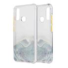 For Huawei P Smart 2020 Marble Pattern Glittery Powder Shockproof TPU Case with Detachable Buttons(Green) - 1