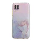 For Huawei P40 Lite Marble Pattern Glittery Powder Shockproof TPU Case with Detachable Buttons(Pink) - 1