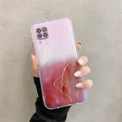 For Huawei P40 Lite Marble Pattern Glittery Powder Shockproof TPU Case with Detachable Buttons(Red) - 1